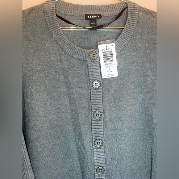 Torrid Everyday Soft Cardigan Shrug Dark Forest Green 1X NWT - Picture 3 of 7